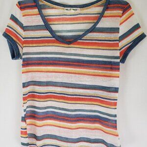 WallFlower Women's Multi Colored T-shirt, Size M, Cute Striped Shirt